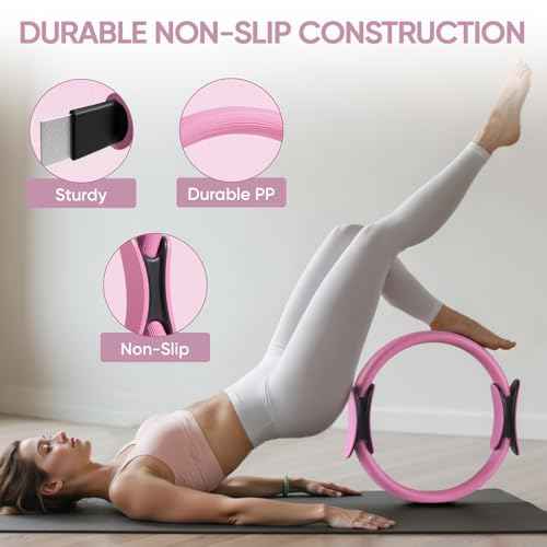 Home Pilates Kit for Women Pilates Equipment Ring and Ball Set Magic Circle Hoop with 5 Resistance Bands Compact Toning Fitness Essentials Starter Set Accessories