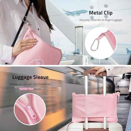 Travel Blanket, Airplane Blanket with Bag, Ultra-Soft, Warm & Lightweight, 65x40 in, Outdoor Blanket Essentials for Women, Men & Kids, Included Eye Mask, Luggage Sleeve & Backpack Clip