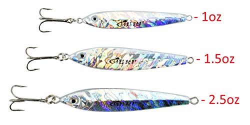 Fishing Bullet Jig 1.5oz - 3 Pack in Green Mackerel - Vibrant Lifelike Colors