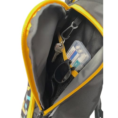 Pickleball Sling Bag with Shoe Compartment and 2 Paddles Grey/Yellow