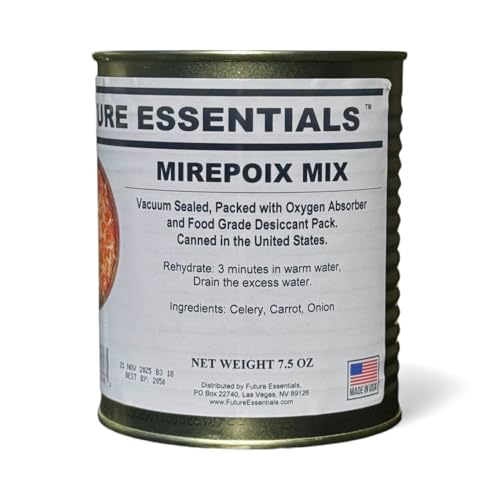 Future Essentials Mirepoix Soup Mix 7.5 oz - 25+ Year Shelf Life, Pack of 1