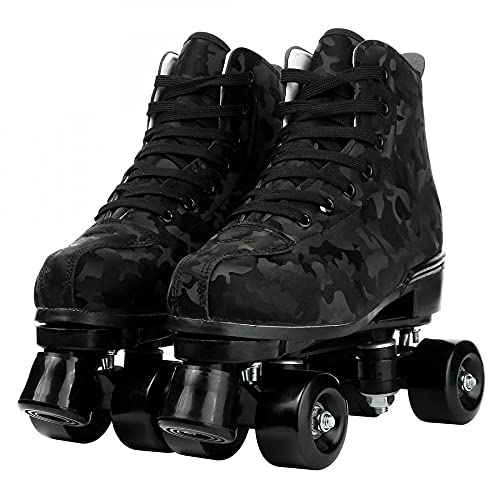 Outdoor Light Up Roller Skates Women Men Youth Black Camo - 43-US Size 10