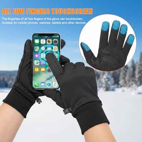 Outrip Winter Waterproof Snow Gloves for Men Women,Cold Weather Warm Thermal Touchscreen Gloves for Running, Driving, Cycling