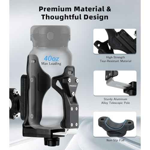 MoKo Bike Water Bottle Holder, Adjustable Bike Water Bottle Cage for 1.9-3.6" Diameter Bottle, for Handlebar & Frame, Motorcycle Cup Holder with Screw Tool, for Bicycle/Stroller/Scooter/Wheelchair/ATV