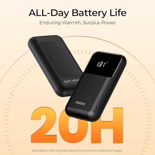 Hotdot Hand Warmers Rechargeable 2 Pack, 4 Heat Levels (104?131¡ÆF), Real-Time Temp & Battery Display, Electric Hand Warmers, Fast Heating, Fits in Gloves/Pocket, Gifts for Women & Men
