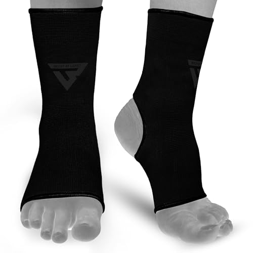 Muay Thai Ankle Wrap for MMA Kickboxing Martial Arts - Full Black Large-X-Large