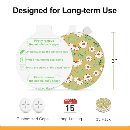 Zesty Waterproof Overpatches for Dexcom G7 - 35 Pack with Hard Shells