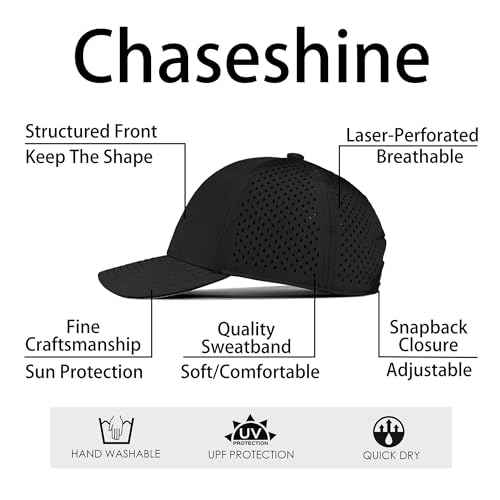 Performance Snapback Hats for Men Women,6 Panel Baseball Cap,Golf,Running,Workout