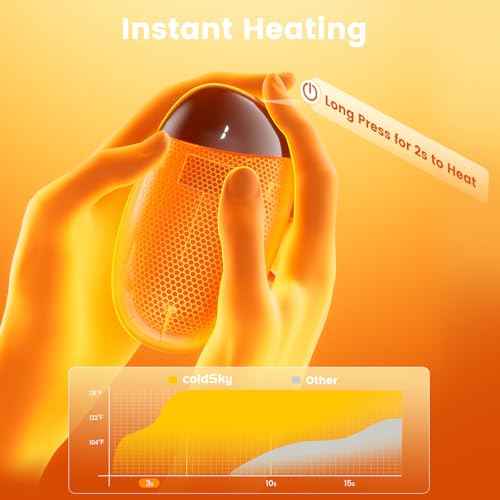 coldSky Hand Warmers Rechargeable 2 Pack with Display Screen, 2-in-1 Magnetic Wireless Electric Hand Warmers Portable Pocket Heater Gift for Women & Men