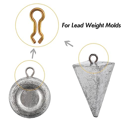 Fishing Sinkers Eyes for Lead Weight Mold US Size - Pack of 100 - Brass