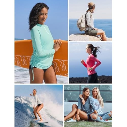 Ewedoos Rash Guard for Women UPF 50+ Sun Protection Clothing Swim Shirts for Woman SPF Shirts Long Sleeve UV Sun Shirts