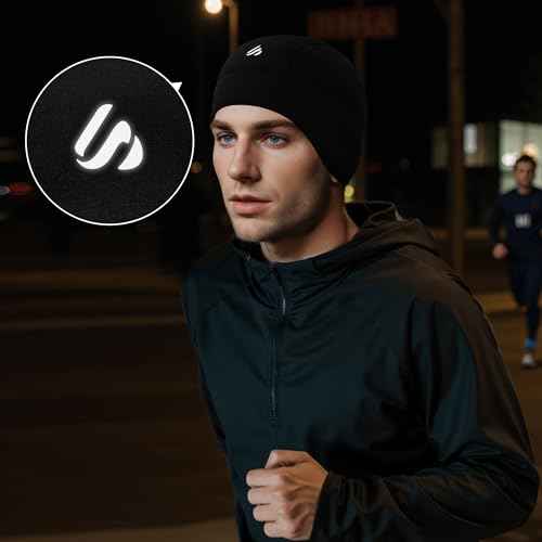 Winter Helmet Liner Skull Cap, Fleece Cycling Cap Thermal Beanie Running Hat for Men Women