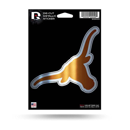 NCAA Metallic Decal - Texas Longhorns 5x7 Auto or Home Decor Sticker