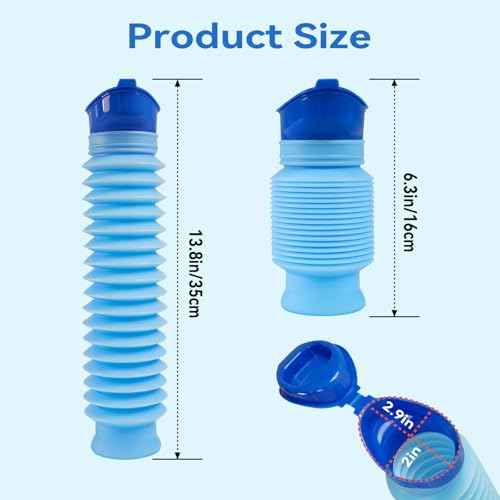Pee Bottles for Men, Adjustable Emergency Urinal 750ml, Car Pee Bottle for Men and Women, Portable Toilet for Car, Shrinkable Personal Mobile Toilet,Urine Bottle, Travelling, Traffic Jams & Hiking