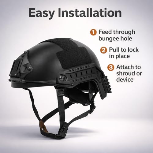 Tan NVG Bungee for ARC Rail Helmets - Stabilizes Night Vision Goggles