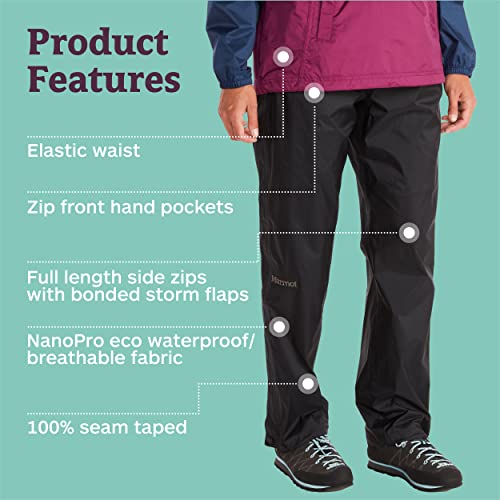 MARMOT Women's Precip Full-Zip Pant | Lightweight, Waterproof