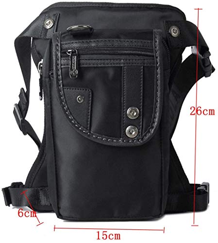 Oxford Hiking Waist Pack Thigh Fanny Bag for Men Women Black 4