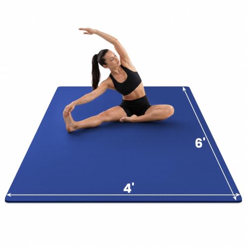 72 x 48 Blue Large Yoga Mat Non-Slip Thick Exercise Mat for Home Workouts