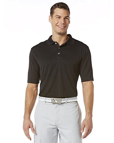 Callaway Men's Short Sleeve Performance Golf Polo Shirt with Sun Protection - Black, XX-Large Big Tall