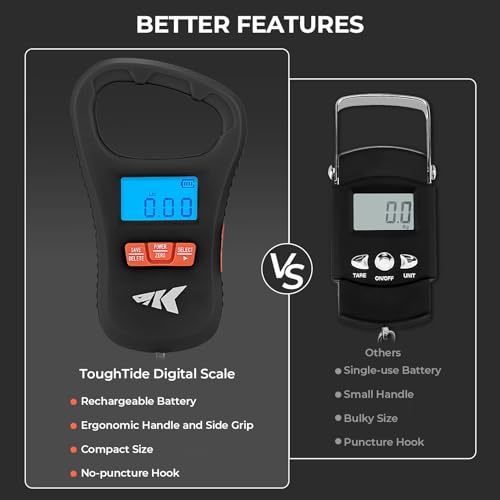 Fishing Scale USB Charging Digital Weighing Scale 65lb Capacity Black