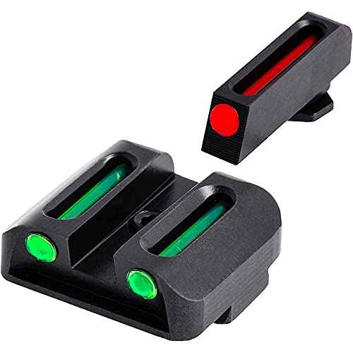 TRUGLO Fiber-Optic Handgun Night Sight | Compact Durable Snag-Resistant High-Visibility Red Front & Green Rear Sight for Handguns