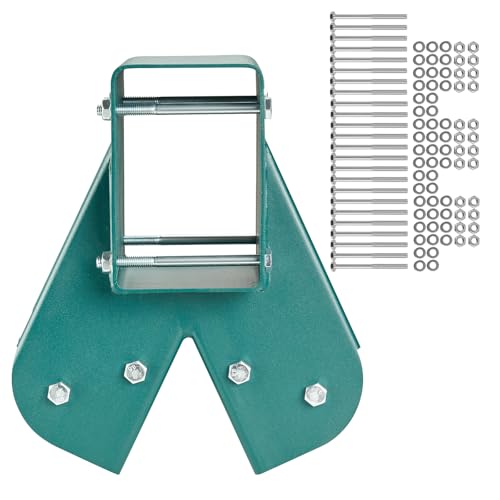 VEVOR Swing Set Brackets, A-Frame Heavy Duty Carbon Steel Swing Hangers with Mounting Hardware, 3-Piece DIY Hanger Sets Bracket with Bolts Included, for 4 x 4 Legs and 4 x 6 Beam, Green