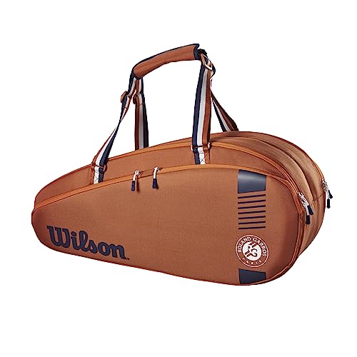 WILSON Roland Garros Team Tennis Racket Bag - Clay/Navy, Holds up to 6 Rackets