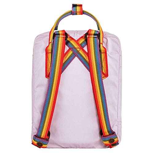 Fj?llr?ven K?nken Rainbow Mini Backpack for Men, and Women - Durable Fabric with Adjustable Shoulder Straps, and Lightweight Backpack Pastel Lavender/Rainbow One Size One Size