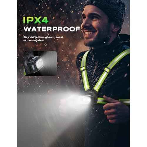 500LM High-Visibility Running Lights for Runners, Adjustable 45¡Æ Beam, 360¡Æ Reflective Straps & IPX4 Waterproof Running Light for Night Walking/Cycling/Jogging, 3.5-20Hrs Runtime
