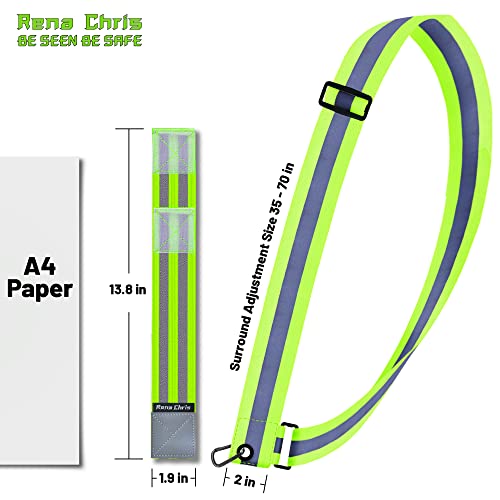 Reflective Running Gear, Reflective Sash, Night Dog Walking Safety Gear, High Visibility Reflective Safety Running Belts for Women, Night Jogging Safety Gear Reflective Belt and Armband