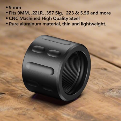 Thread Protector 1/2-28 Aluminum Fits 9mm .22LR .357 Sig Black - Pack of 1