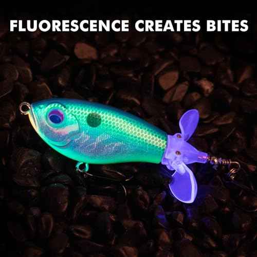 TRUSCEND PoPobait with BKK Hooks, Top Water Plopper Fishing Lures for Bass Walleye Pike Catfish Musky Perch, Floating Lure for Freshwater or Saltwater, Amazing Teasers Fishing Gifts for Family Fishing