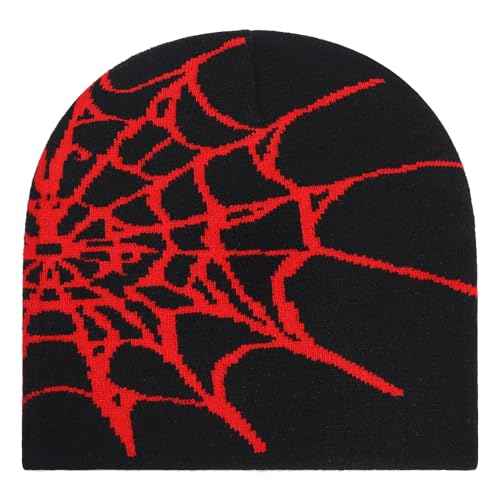 Men Women Y2K Beanies Gothic Graphic Knitted Hat Winter Warm Beanies Casual Outdoor Skull Cap