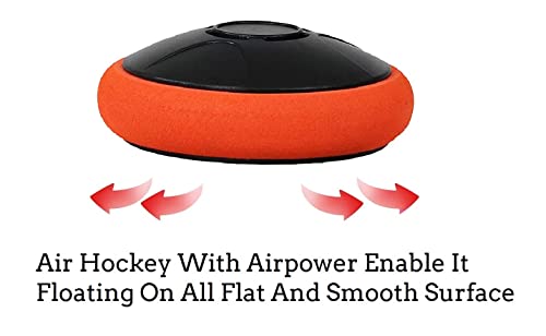 Rechargeable Hover Air Hockey Puck and Paddles - Orange, 2 Pcs