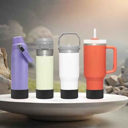 2Pcs Silicone Boot Sleeve for Stanley IceFlow Fast Flow Water Bottle 24oz,Silicone Boot Bumper for Stanley Quencher 40oz,for IceFlow 20oz 30oz,for Quick Flip GO 24oz Bottle£¨Thickened£©