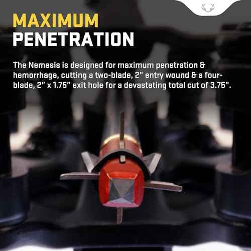 TenPoint Nemesis Broadhead - Pack of 3-100-Grain, Four-Blade, Expandable Design