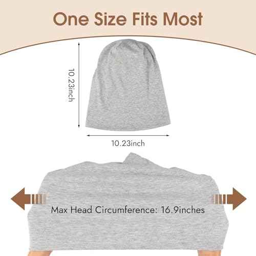 BEVTEE Cotton Slouchy Beanie for Men 4 Packs, Hip-Hop Soft Hats for Women, Skull Caps Lightweight for Winter, Gift, Fashion