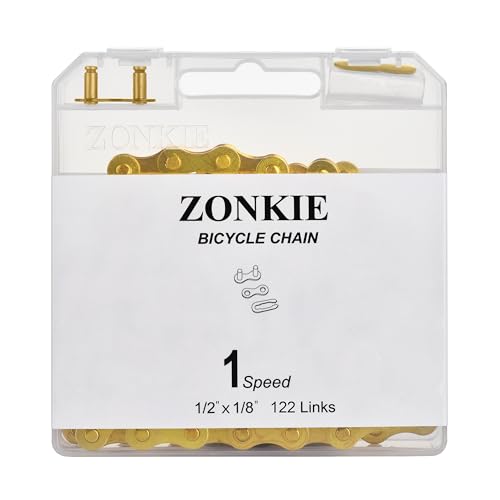 Single-Speed Bike Chain 1/2 x 1/8 Inch, 122 Links, Reusable Drive Chain