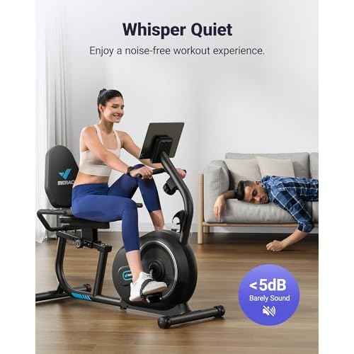 MERACH Recumbent Exercise Bike for Home with Smart Bluetooth and Exclusive App Connectivity, LCD, Heart Rate Handle, Magnetic Recumbent Bikes S08/S23