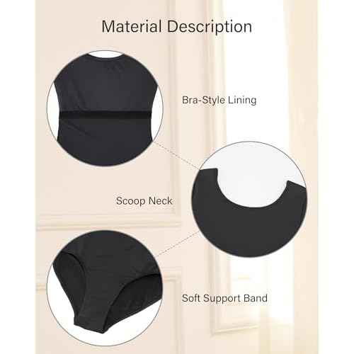 Stelle Women's Short Sleeve Leotard for Ballet Dance Costumes Scoop Neck Sleeveless Double Lined Bodysuit