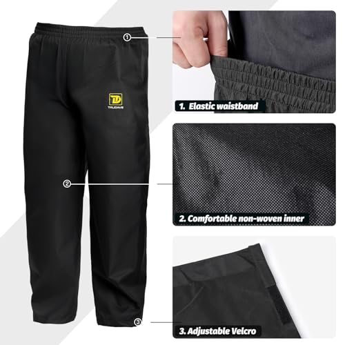 Trudave Waterproof Rain Suit for Men & Women - Black, Medium, 2-Piece Breathable Lightweight Rain Gear