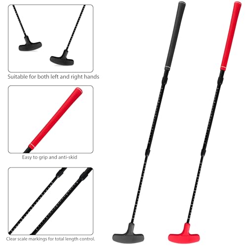 Multicolor Golf Putters Set with Adjustable Length - 2 Pack Black+Red