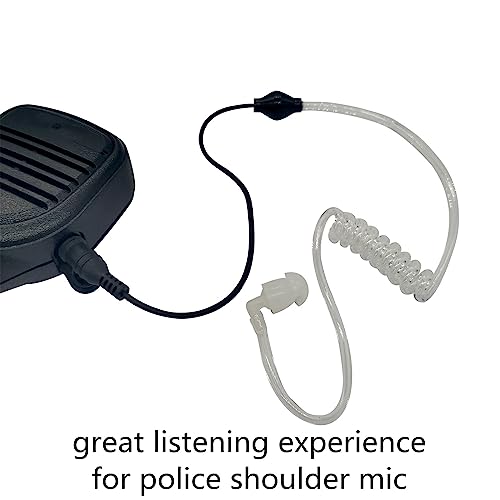 Surveillance Acoustic Tube Earpiece with 3.5mm Jack for Law Enforcement Radios - 5 Pack