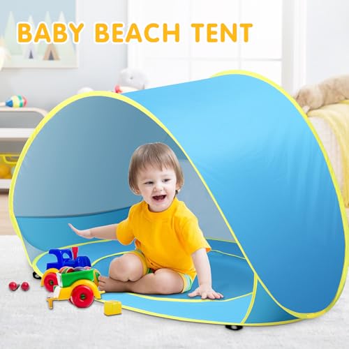 Baby Beach Tent Pop Up Beach Tent Baby Tent for Beach, Portable Shade Pool UV Protection Sun Shelter for Infant