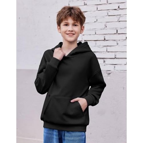 Arshiner Boys Hooded Sweatshirt Fleece Pullover Long Sleeve Warm Hoodies with Pocket for Kids 5-14 Years