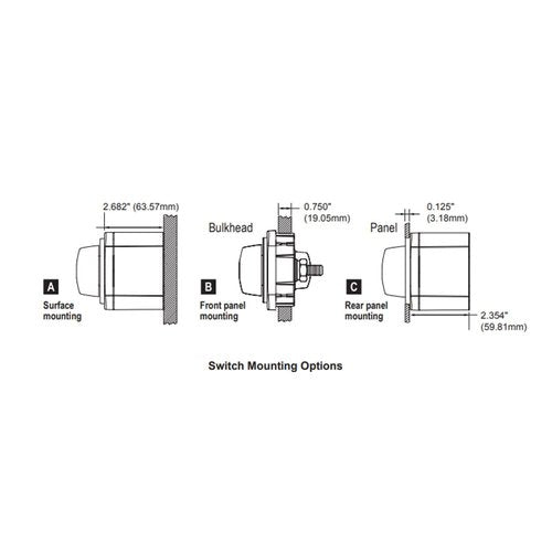 Blue Sea Systems m-Series Mini On-Off Battery Switch with Knob- Red, 2-7/8" x 2-7/8" (6006)