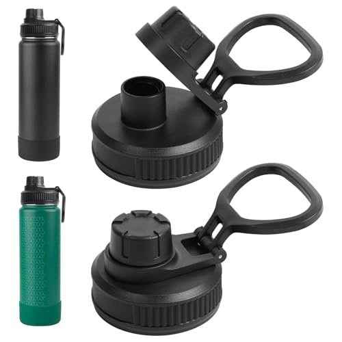 2 Pack Lid Replacement Compatible with Thermoflask, Leak Proof lid Fits for Thermoflask 16 18 24 32 40 64oz Wide Mouth Bottle, Handle Easy to Carry, BPA Free.