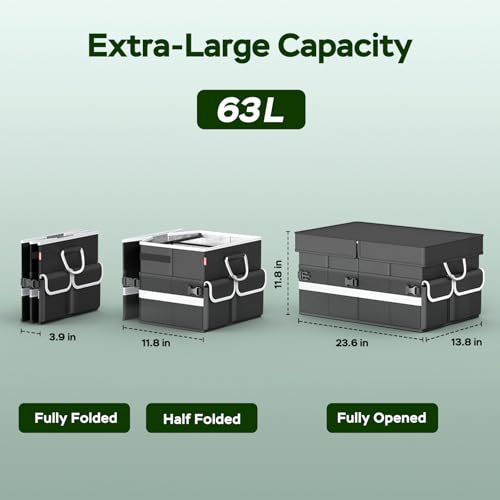 Insulated Cooler Bag - 45 Can Capacity, Keeps Cold 8H & Warm 7H, Portable Travel Cooler - Jet Black