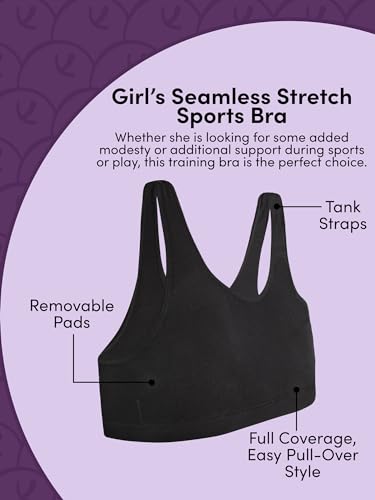 Girls' Seamless Stretch Sports Bra - X-Large Cornflower Blue Peach Sorbet Aruba Blue