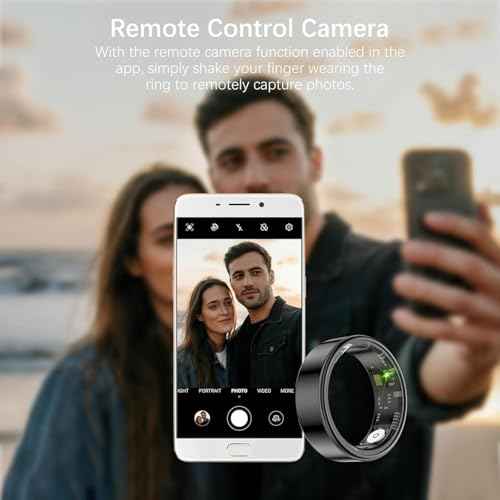 Smart Rings for Women Men, Fitness Ring with Heart Rate, Blood Oxygen, HRV, Pressure, Sleep Tracker, Step Tracker, No Subscription Fee, IP68 Waterproof Smart Ring for iPhone & Android (Black 10#)